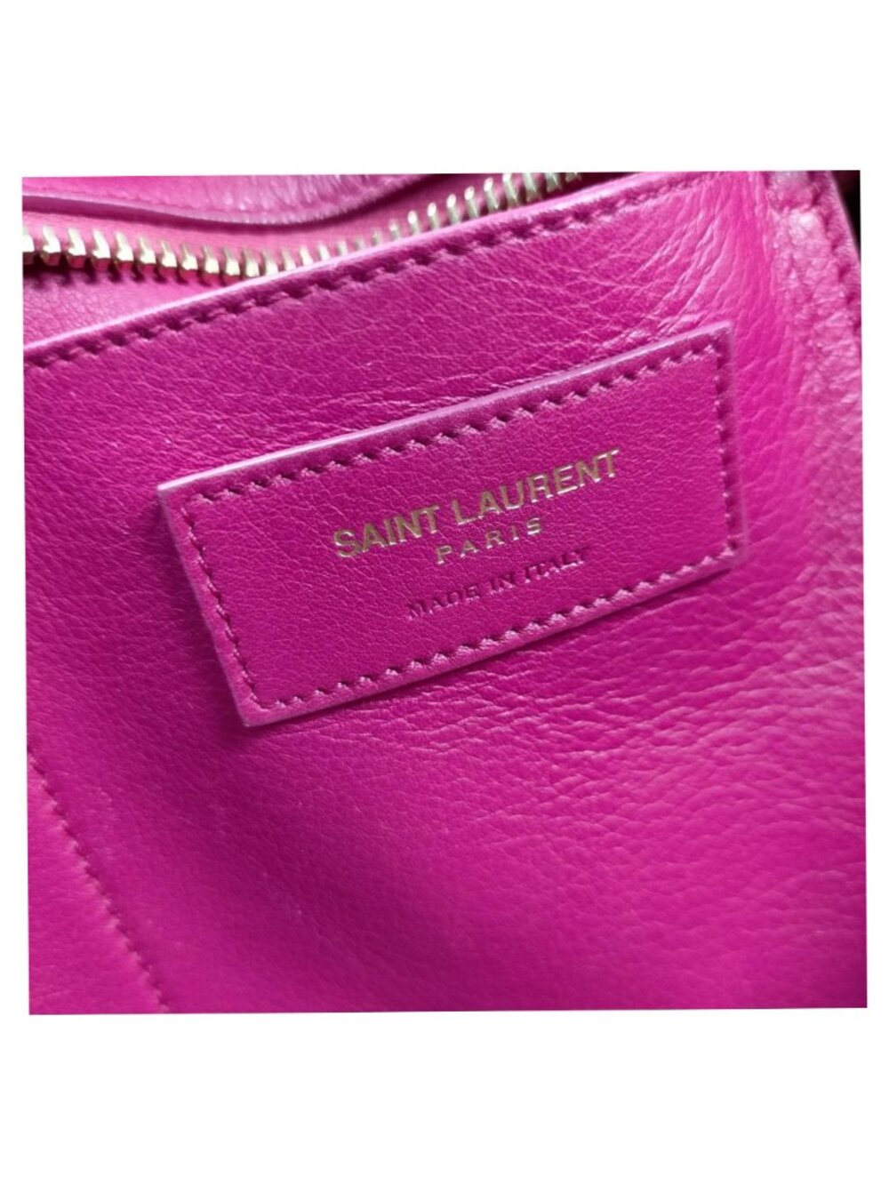 Authentic Saint Laurent YSL Cabas Chyc Pink Leather Tote Crossbody Bag - Picture 16 of 16